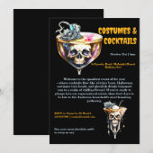 Schedel cocktail drinken zwart sinaasappel Hallowe Kaart (Voorkant / Achterkant)