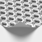 schedel craneo patroon cadeaupapier (Hoek)