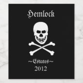 Schedel Crossbone Hemlock Estates Grappig Home Wij Wijn Etiket (Enkel label)