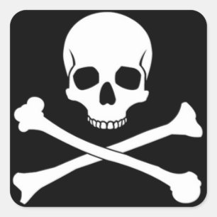Schedel & Crossbone Vierkante Stickers