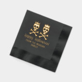 Schedel & Crossbones gekroond paar gelukkig Hallow Folie Servetten (Links)