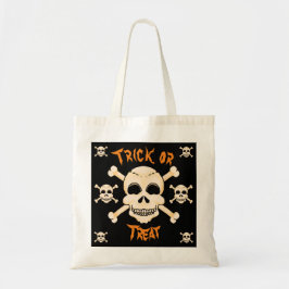 Schedel & Crossbones Halloween Canvas tas