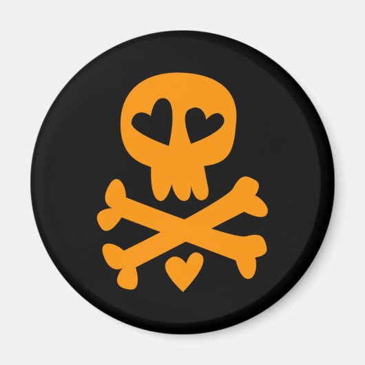 Schedel crossbones Halloween Magneet (Voorkant)