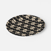 Schedel & Crossbones Papier Borden Papieren Bordje (Gekanteld)