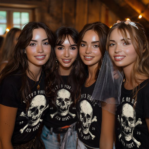 Schedel Crossbones Retro  Pirate Hen Night T-shirt