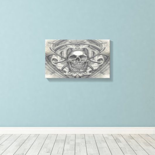 schedel Crossed scythes Canvas Afdruk (Insitu (Houten vloer))
