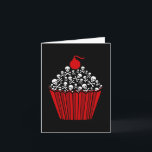 Schedel Cupcake Kaart<br><div class="desc">Schedels en explosieven smaken geweldig op cupcakes.</div>