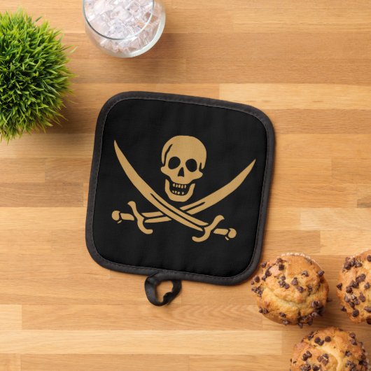 Schedel & Cutlass van Piraat Calico Jack, Azteekse Pannenlap (Top down)