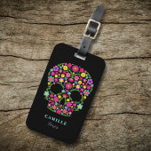 Schedel Dag van de dode halloween feest Bagagelabel