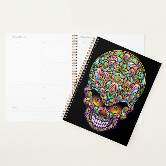 Schedel Decoratief Psychedelisch Kunstontwerp Planner (Display)