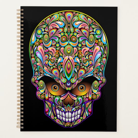 Schedel Decoratief Psychedelisch Kunstontwerp Planner (Voorkant)