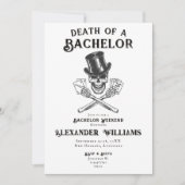 Schedel Dood van een Bachelor Poker Bachelor Party Kaart (Voorkant)