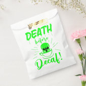 Schedel dood voor decaf skelet koffie groen bedankzakje (Gezegeld)
