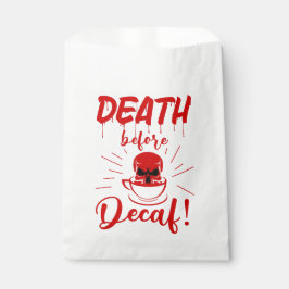 Schedel dood voor decaf skelet koffie rood bedankzakje