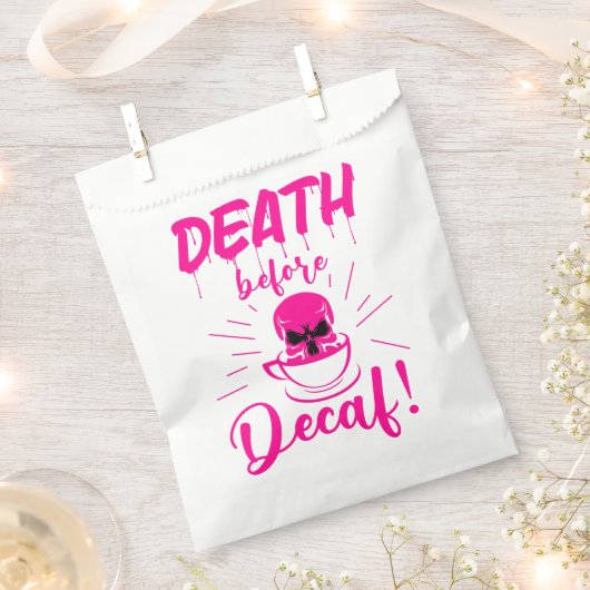 Schedel dood voor decaf skelet koffie roze bedankzakje (Geknipt)