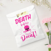 Schedel dood voor decaf skelet koffie roze bedankzakje (Gezegeld)