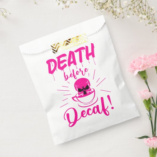 Schedel dood voor decaf skelet koffie roze bedankzakje (Gezegeld)