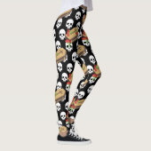 Schedel doodskist emoji's leggings (Rechts)