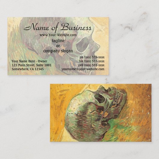 Schedel door Vincent van Gogh Visitekaartje (Voorkant / Achterkant)