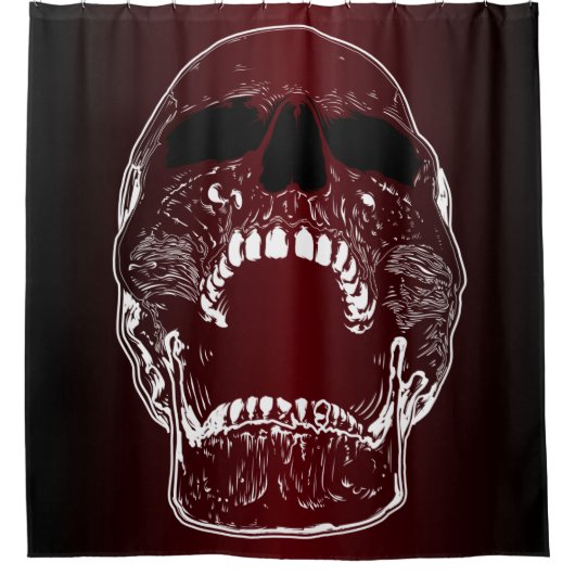 Schedel douchegordijn - Schreeuwende schedel (Voorkant)
