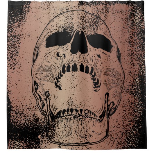 Schedel douchegordijn - Schreeuwende schedel (Voorkant)