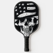 Schedel Draag USA Pet Zwart & Wit Pickleball Paddle (Voorkant)
