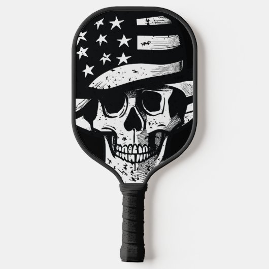 Schedel Draag USA Pet Zwart & Wit Pickleball Paddle (Achterkant)