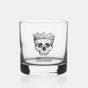 Schedel dragen kroon gotische tekening gepersonali whisky glas