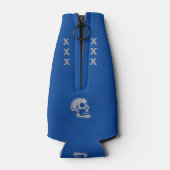 schedel - Drink-wit/blauw Flesjeskoeler (Achterkant)