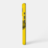 Schedel Duivel hoofd Zwart en Geel Design iPhone 16 Hoesje (Linkerkant)
