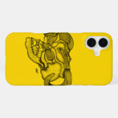 Schedel Duivel hoofd Zwart en Geel Design iPhone Hoesje (Achterkant horizontaal)