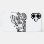 Schedel Duivel hoofd Zwart en wit ontwerp iPhone Hoesje (Achterkant horizontaal)