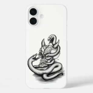 Schedel - Duivelskop met slang iPhone 16 Plus Hoesje