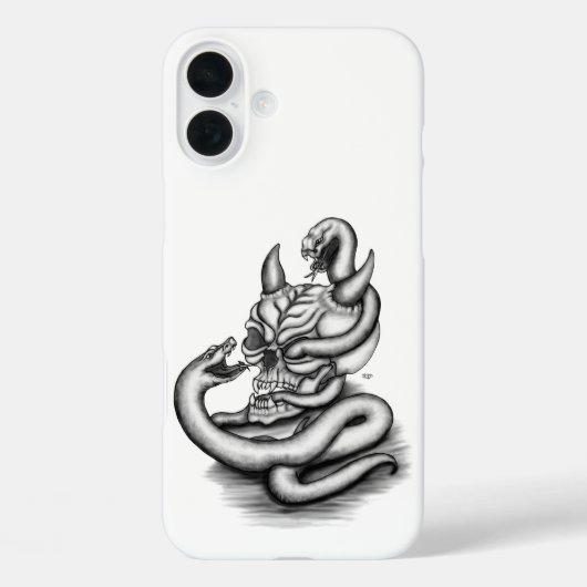 Schedel - Duivelskop met slang Case-Mate iPhone Case (Achterkant)