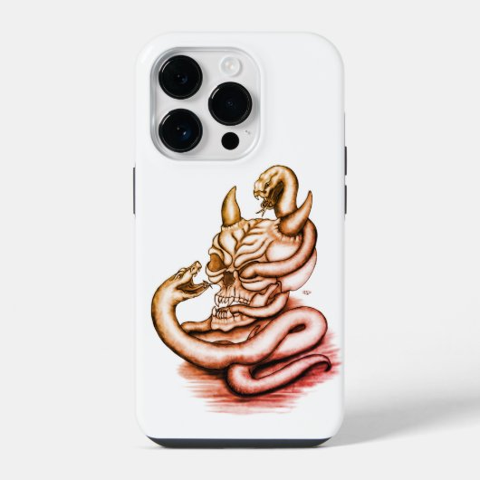Schedel - Duivelskop met slang iPhone Hoesje (Achterkant)