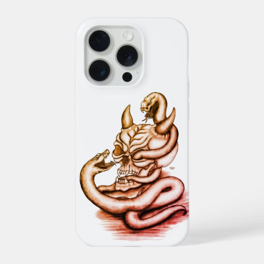 Schedel - Duivelskop met slang iPhone Hoesje (Achterkant)