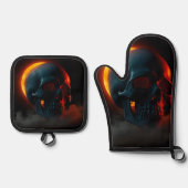 Schedel Eclipse Halloween Ovenwant Set (Voorkant)