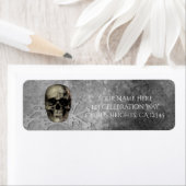 Schedel & een stapel botten Halloween Gotisch Fees Etiket (Insitu)