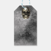 Schedel & een stapel Botten Halloween Gotische Par Cadeaulabel (Achterkant)
