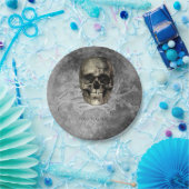 Schedel & een stapel Botten Halloween Gotische Par Papieren Bordje (Feest)