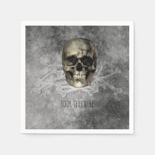 Schedel & een stapel Botten Halloween Gotische Par Servetten