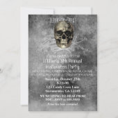 Schedel & een stapel botten uitnodiging voor Hallo (Voorkant)