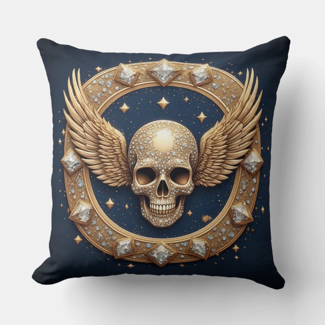 💀Schedel Embleem Voor Gotische Decoratie  Kussen (Voorkant)