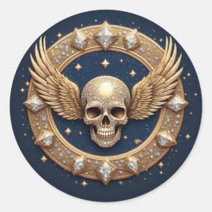 💀Schedel Embleem Voor Gotische Decoratie Ronde Sticker