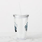 Schedel en Blauwe Vlinders Acryl Drinkbeker (Links)