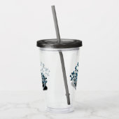 Schedel en Blauwe Vlinders Gothgray Acryl Drinkbeker (Links)