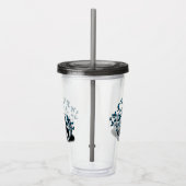 Schedel en Blauwe Vlinders Gothgray Acryl Drinkbeker (Rechts)