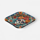 💀🌹Schedel- en bloemblaadje Papieren Bordje (Gebogen)