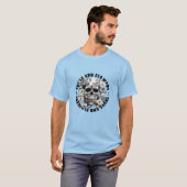 Schedel en bloemen Mannen T-shirt (Voorkant volledig)