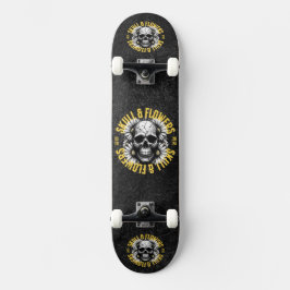 Schedel en bloemen Skateboard